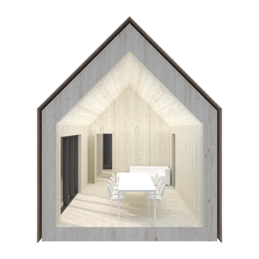 Snit af anneks i kategorien 40 - 50 m2 tegnet af RODAM Home
