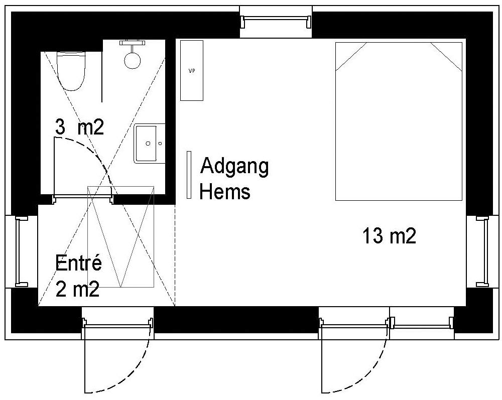 Plantegning af anneks i kategorien anneks 20 m2 af RODAM Home
